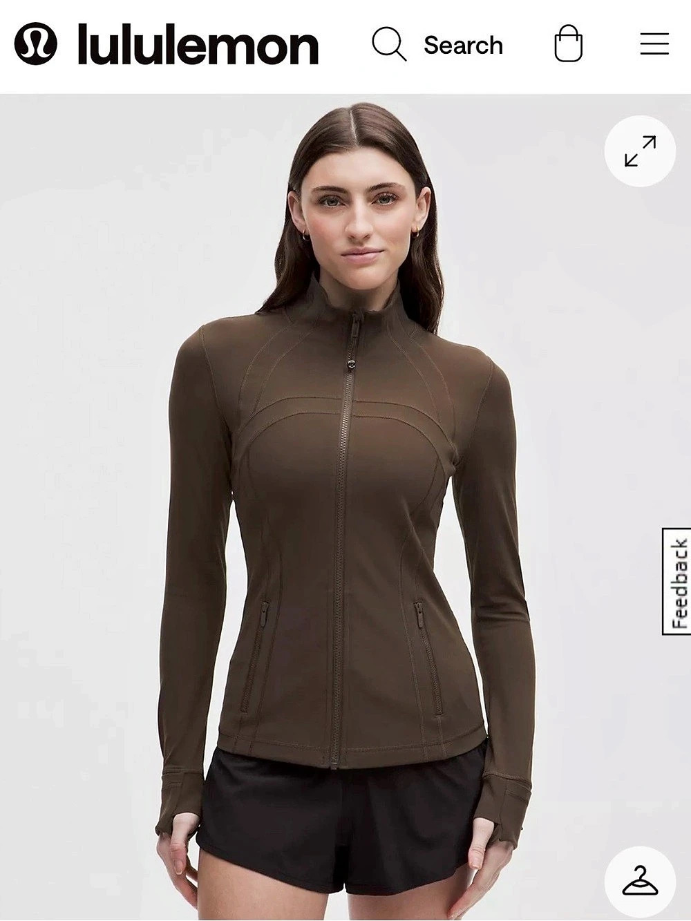 lululemon Define Jacket Fitted Full-Zip Brown Size 2